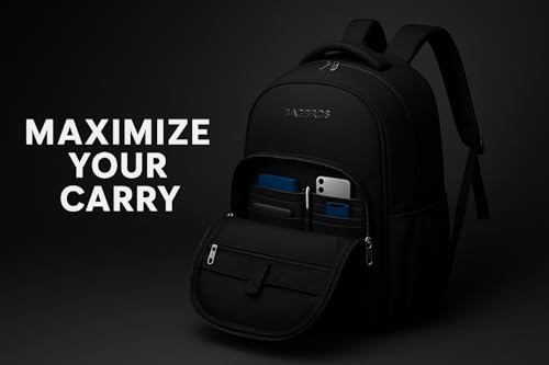 Image of Bagbros 30L Faux Leather Laptop Backpack for Men & Women - Premium Waterproof Anti-Theft Travel Bag with Multi-Pocket Organizer | Work, Gym, Office, College, School Use