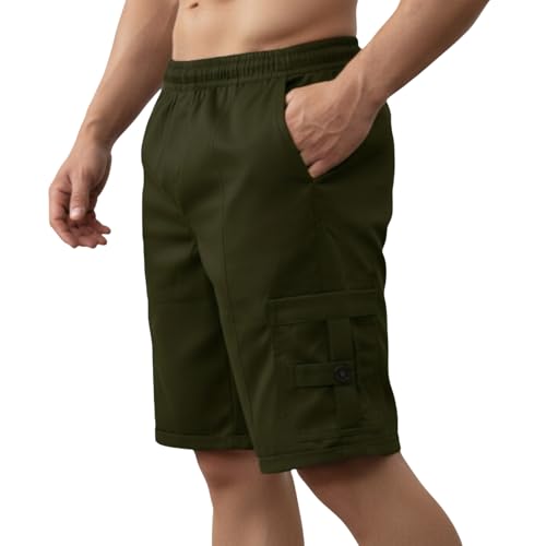 Image of NINQ Men's Half Cargo Shorts Featuring a Slim Yet Relaxed fit, Designed for Comfort. Stylish Casual Shorts with Functional Pockets, Perfect for Casual wear.