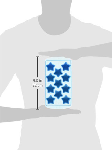 Molde para cubos de hielo estrella flexible azul miniatura 3