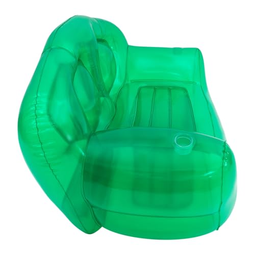 Image of Transparent Inflatable Sofa, Clear PVC Air Couch Double Seater, Portable Blow Up Chair for Indoor Outdoor Camping Beach Patio Yard, Holds 440lbs