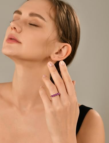 YL Stackable Rings for Women 925 Sterling Silver Eternity Ring Birthstone Wedding Band Anniversary Jewelry3