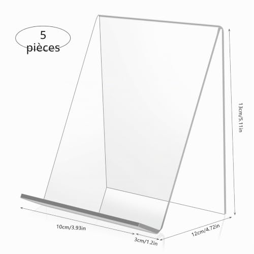 Tigerkinwit Présentoirs de Livre en Acrylique 5 Pièces Support Livre Transparent Polyvalent Présentoir en Acrylique pour Afficher des Livres des Cahiers des Albums D'images – vue 2