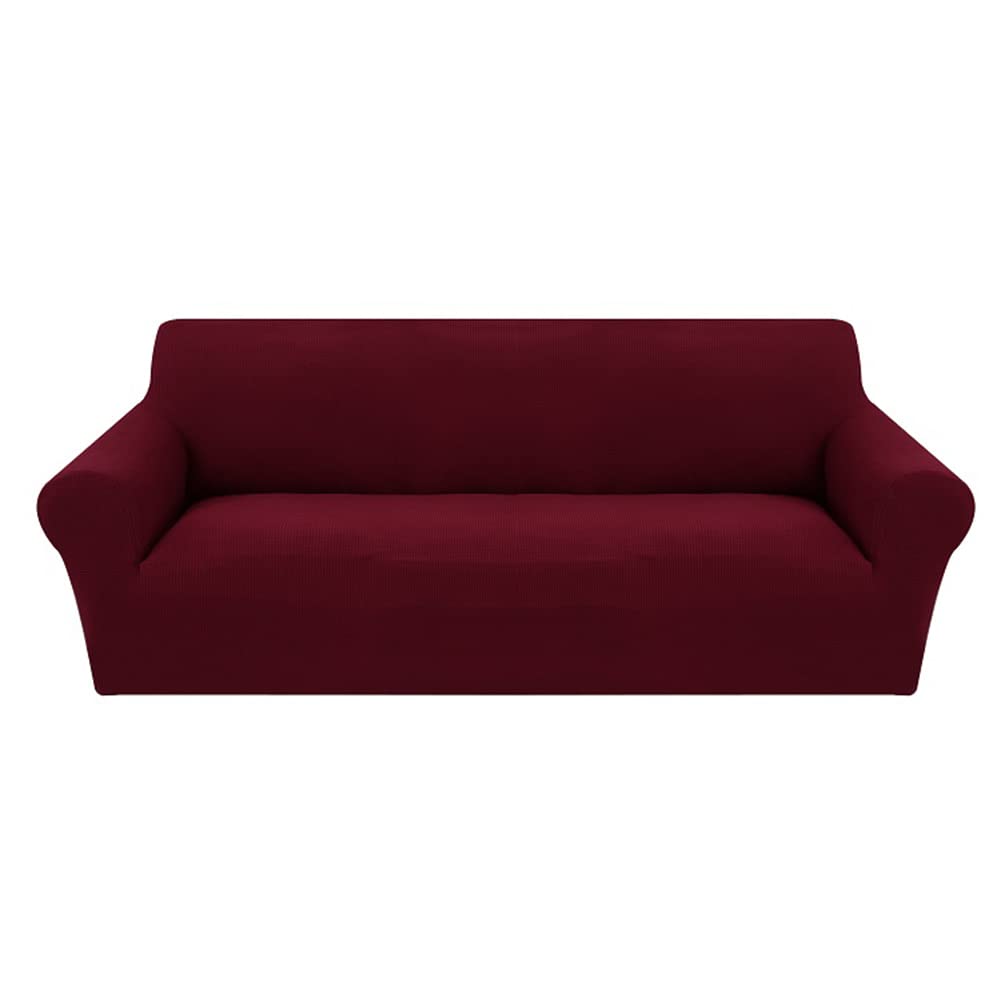 Housse de canapé extensible rouge vin pour un salon chaleureux