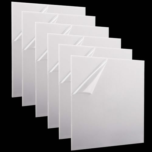 Image of SINJEUN 6 Pack 12 x 12 Inch White Acrylic Sheet, 1 /8 Inch Thick Acrylic Cast Plexiglass Board Plexiglass Panels for Craft, Signs, Painting, Photography Background, Display Stand