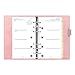 Filofax Domino Soft Organizer, Personal Size, Pale Pink - Smooth, Leather-Look, Grain Effect, Tactile, Six Rings, Week-to-View Calendar Diary, Multilingual, 2025 (C022577-25)