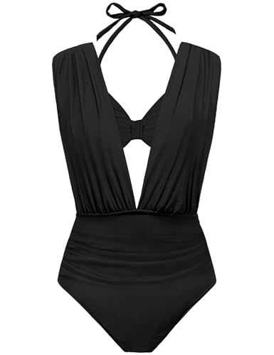 Girls Swimsuit,Sweetheart Neckline One Piece Swimsuit Halter Wide Straps One Piece Swimwear