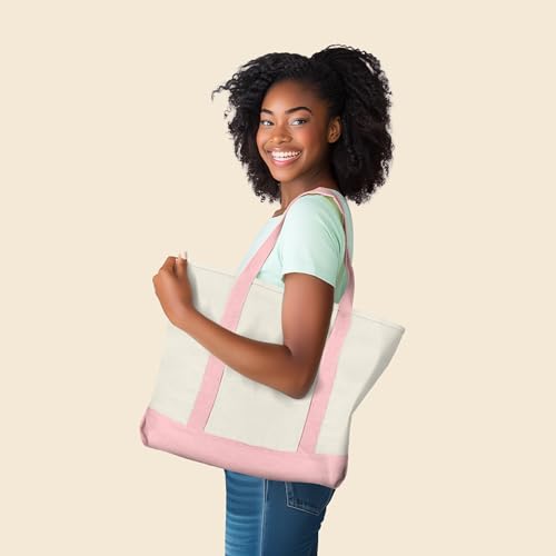 Bolso Tote de Lona de Algodón Durable de 22" con Cierre miniatura 2