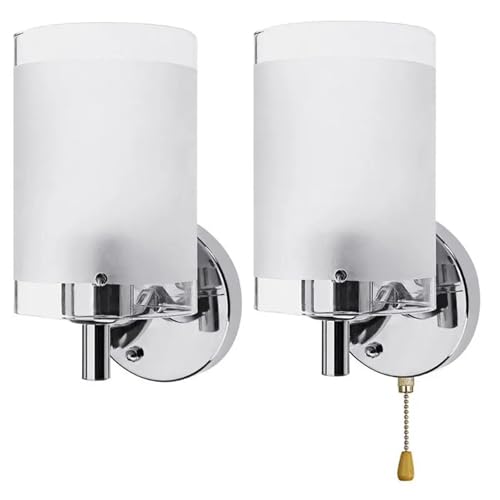 Lámpara de pared de vidrio moderna E27 con acabados sofisticados e interruptor de tiro 2
