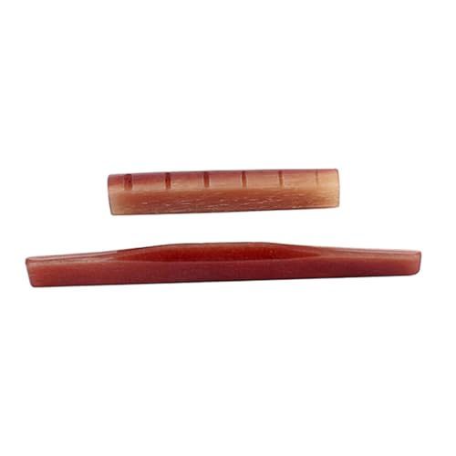 ULDIGI Gl903 Camel Bone Guitar Bridge Saddle Nut 2pcs Set for Folk Classical Electric Guitar Dark Red