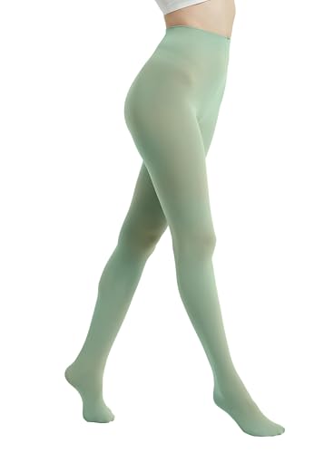 Image of 80D Semi Opaque Tights for Women Stretchable High Waist Womens Stockings Soft Pantyhose with 20+ Colors