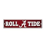 Rico Industries NCAA Alabama Crimson Tide Slogan ROLL TIDE 4' X 17' Plastic Street Sign