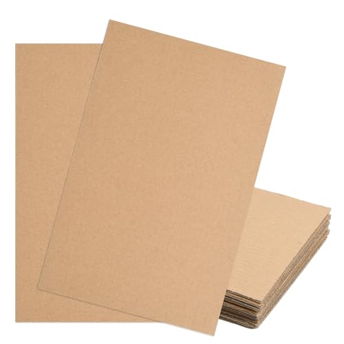 Cozlly Wellpappe zum Basteln, 10 Stück 3mm Dicke Pappe, Kartonplatten, A4 (210 x 300 mm) Wellpappe, für Den Versand, Kunst, Basteln und Verpackung (Braun)