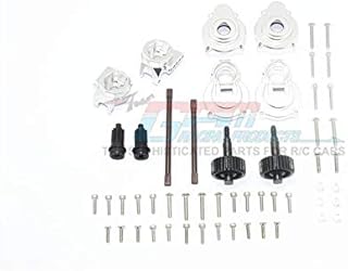 GPM For Traxxas TRX-4 Upgrade Parts Aluminum Rear Gear Box Mounts + Knuckle Arms + Spindle Gear + Rear Axle Shaft - 54Pc Set Silver