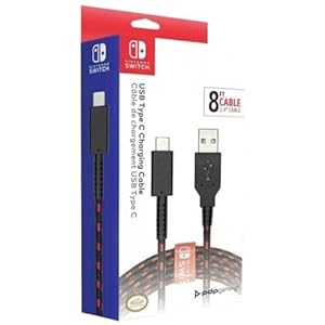 PDP Gaming Charge Cable | 8 Feet USB C Charger: Black/Red – Nintendo Switch