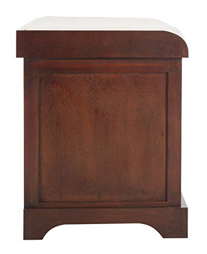 Safavieh Home Collection Freddy Cherry / Wicker Basket 2-Drawer Storage Bench With Cushion (Fully Assembled) #TOP7