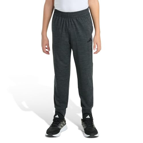 adidas Boys All Sport Poly Melange Jogger (Big Kid), Grey/Black Melange, Large, 27.25, Big Kid