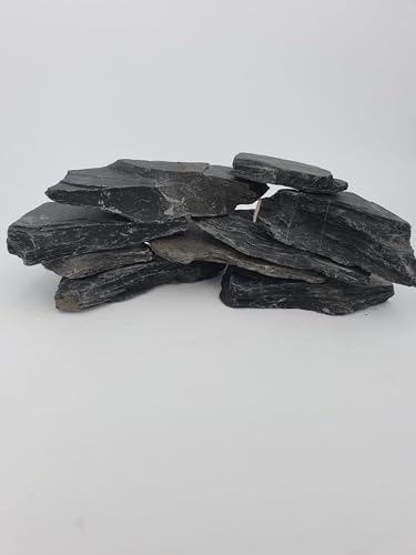 Schiefer Schwarz1 kg Stücke – Ideal für Aquarium für Terrassenbau...