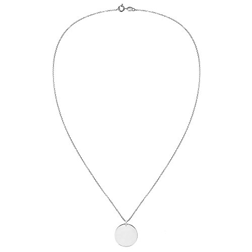 AeraVida 22mm .925 Sterling Silver Round Engravable Necklace | Customizable Silver Necklace for Women and Men | Sterling Silver Personalized Jewelry2