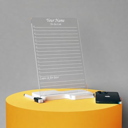 Image of Clarity+ Personalized Acrylic Writing Board | with 2 Markers | Ideal for Home & Office | Unique Gift | Made in India | Regular Base
