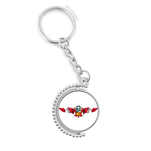 Porte-clés Pérou rotatif finitions soignées anneau 1,2x3,5 pouces