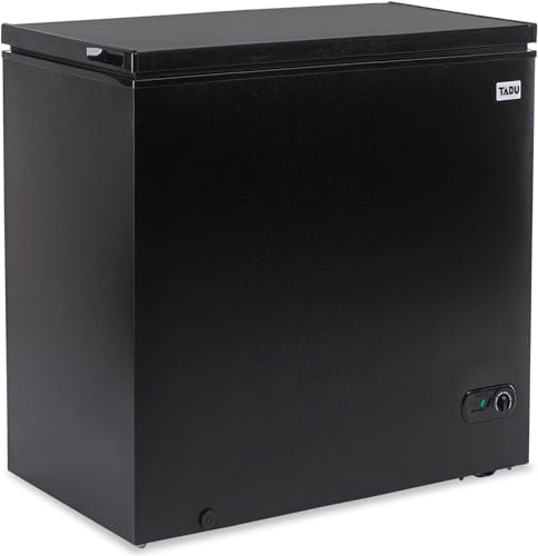 Image of TABU 10 Cu Ft Large Chest Freezer with 7 Level Adjustable Thermostat,Compact Freestanding Top-opening Deep Freezer with Removable Storage Basket, Black