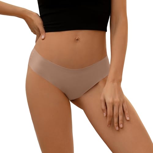 Image of DEANGELMON Seamless Underwear for Women No Show Bikini Panties Comfortable Stretch Invisible Ladies Hipster Briefs