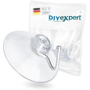 DIYexpert 10 x zuighaken 40 mm – als wandhaak hanger met zuignap en metalen haak – ideaal voor badkamer keuken – op glas spiegel tegels