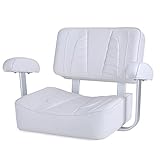 NESHULT Premium Captain Boat Seat with Arm Rest,White