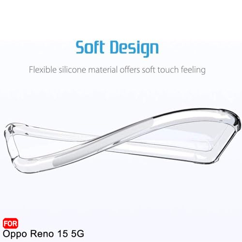 Image of TheGiftKart Crystal Clear Back Cover Case for Oppo Reno 15 5G | Shockproof Soft TPU Case | Cushioned Edges for Ultimate Protection Back Cover Case for Oppo Reno 15 5G (TPU, Transparent)