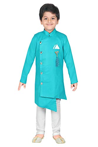 Image of AHHAAAA kids ethnic wear Indo Western Kurta Pyjama Set for Boys