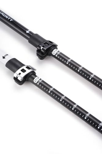Image of Cloudzy Trekking Pole High Trek Adventures Walking Stick Aluminum Alloy EVA Handle Design Ergonomic Pole Stick Adjustable Hiking Terrain Accessories Telescopic Alloy Pole (White)