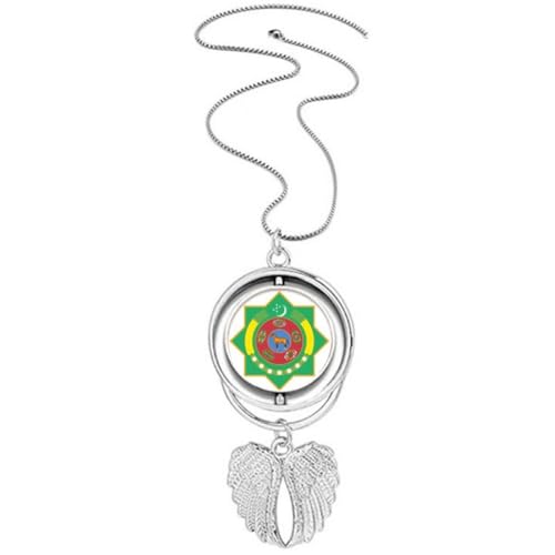 Collier emblème Turkménistan et ailes d'ange pour vos tenues de soirée