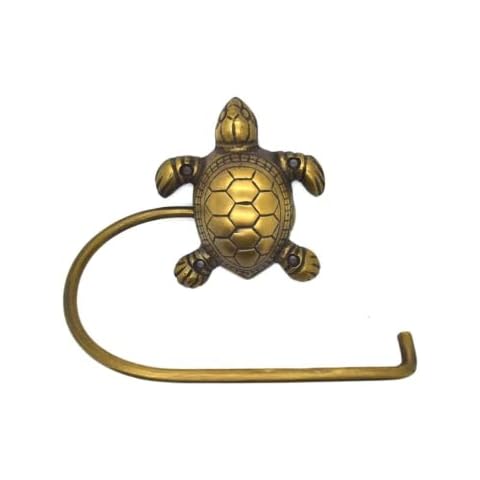 FOUNDRYMAN - Solid Brass Turtle Design Toilet Roll Holder, Turtle Themed Solid Brass Hardware - Perfect for a Bathroom Makeover - 6" x 1 Cover