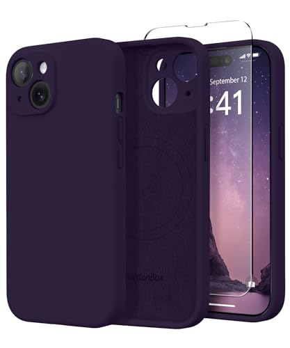 SuydanBox Magnetic for iPhone 13 Case Silicone Deep Purple