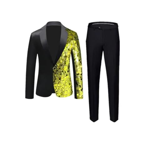 Men Sequin Suit Singer Stage Performance Dress Blazers and Trousers A L