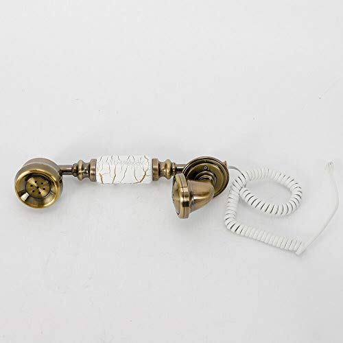 Teléfono estilo vintage retro blanco con disco giratorio miniatura 7