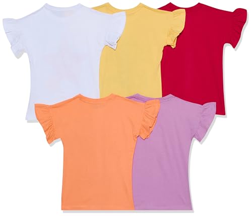 Image of T2F Girls Cotton Printed Regular Fit T-Shirt (Pack of 5)