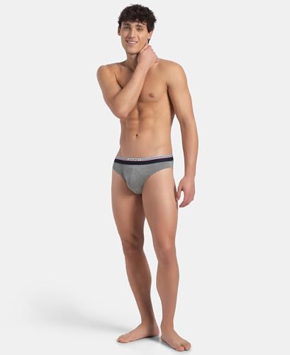 Image of Jockey US49 Men Super Combed Cotton Solid Brief with Ultrasoft Waistband
