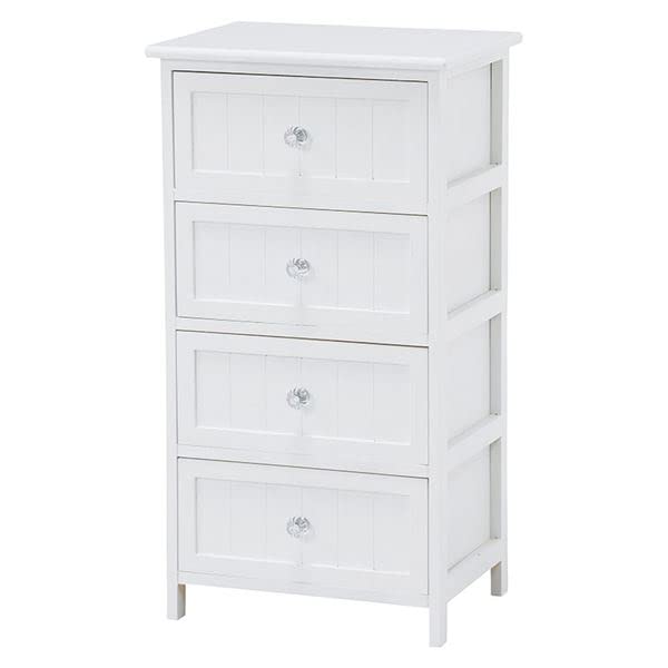 Amazon｜桐材 ランドリーラック/洗濯用品 【4段 ホワイト】 幅41×奥行