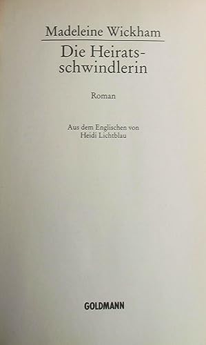 Die Heiratsschwindlerin. [German] 3442441498 Book Cover