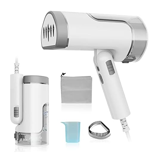 BUSYPIGGY Portable Clothes Steamer for Travel, Handheld Garment Steamer, 130ml Capacity, Heat-up in 25s, 1200W Mini Foldable Steamer for Clothes and Home (White)