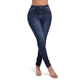 FISCLOSIN Women Classic Butt Lift Sexy Hot Girl Skinny Jeans Stretch Denim Pants,Navy Blue,Small