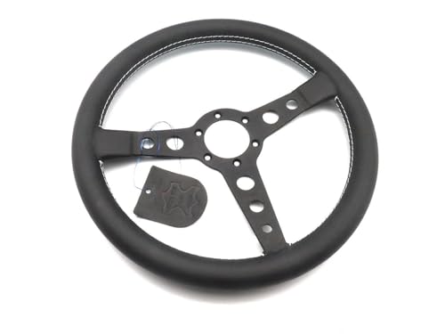 DSFDFDG Steering Wheel 14 Inch 350mm Universal Leather Flat Sports Racing Steering Wheel Car Modification Steering Wheel Car Accessories Tools For Racing