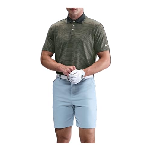 Image of Nike Tour Men's Dri-FIT Striped Golf Polo (Clay Green/Pale Ivory), Clay Green/Pale Ivory, S