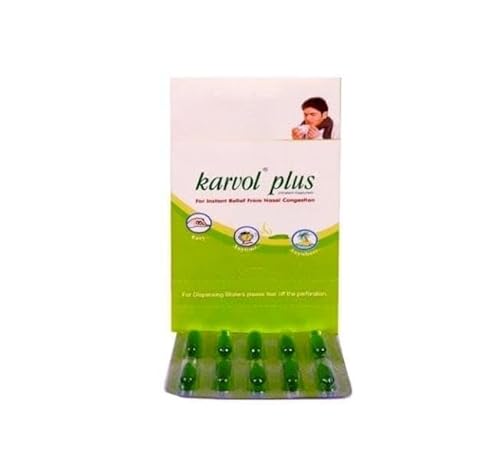 Karvol Plus - 40 Decongestant Vaporisation Capsules - Steam Inhalation for Nasal Decongestion, Blocked Nose, Cold, Cough, Natural Aromatic Oils (Reduced Packaging)