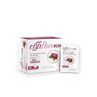 Cistiflux Plus, Integratore a Base di Estratto di Mirtillo Rosso,Cranberry Americano, e D-Mannosio,per Favorire Una Corretta Funzionalità delle Vie Urinarie, 14 Bustine, Gusto Frutti di Bosco