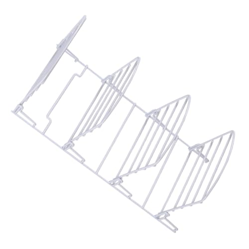 OFFSCH Folding Dish Drying Rack Multi-Layer Tray Kitchen Food Storage Shelf White