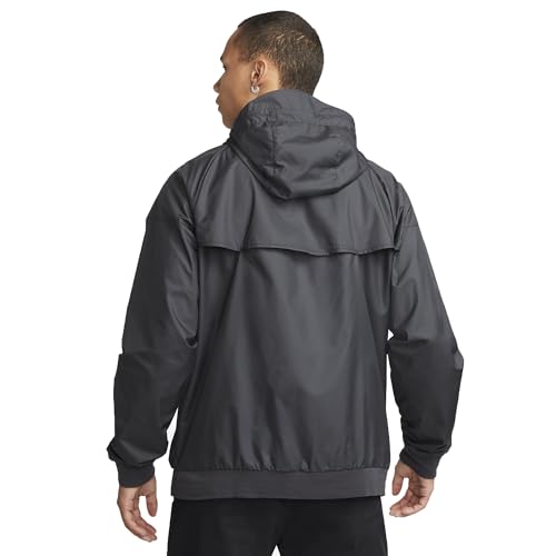 Nike mens Sportswear Windrunner Hooded Windbreaker Coat, Black/White, Medium2
