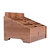 Awleynz 14 Gitter Handygarage Schule, Handy Hotel Aufbewahrungsbox Holz, Multi-Grid-Aufbewahrungsbox FüR Mobiltelefone, Klassenzimmer, BüRo, Schule (Brown, 14 Grid)