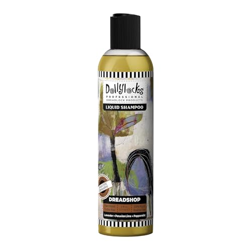 Dollylocks Claifying Liquid Shampoo | Lavender Lime Peppermint | Paraben-free, Plant-Based, Vegan, Residue-Free Loc, Braid, Dreadlock Care | All hair types | 8oz